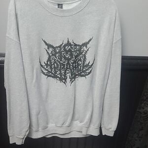 Men's Crewneck Sweater with Black Graphic